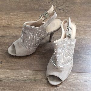 Embellished Suede Pumps